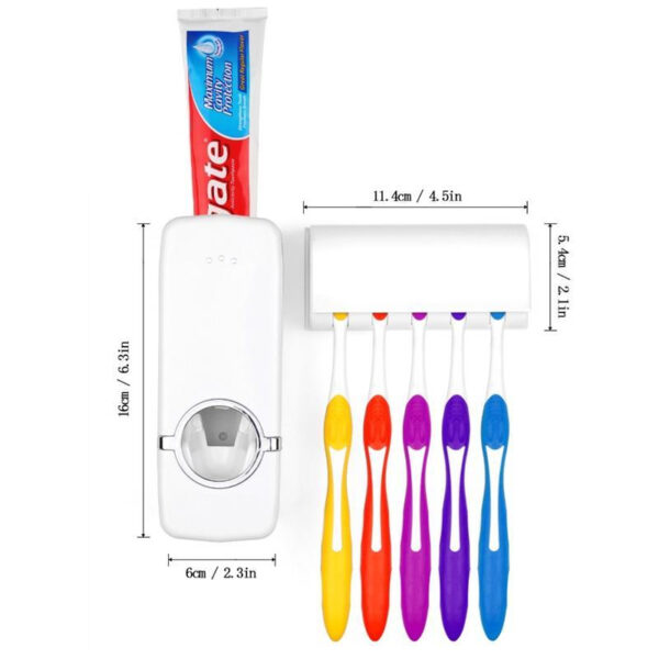 Automatic Toothpaste Dispenser Holder WallMount Pack of 2 - Image 4