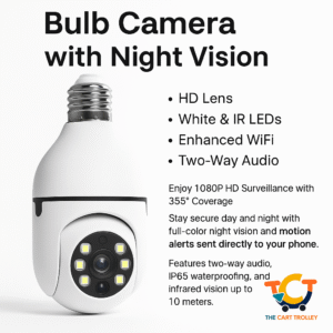 1080P Full HD Wireless LED PTZ IP Bulb Camera With NIGHT VISION