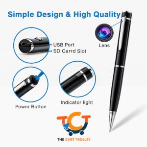 Pen Camera with Audio, Motion Detection, Bluetooth & 1080p Video