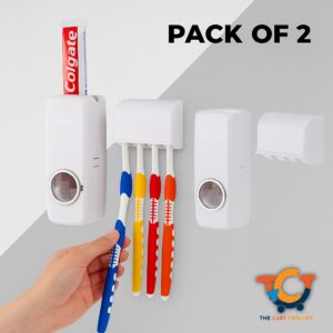 Automatic Toothpaste Dispenser Holder WallMount Pack of 2
