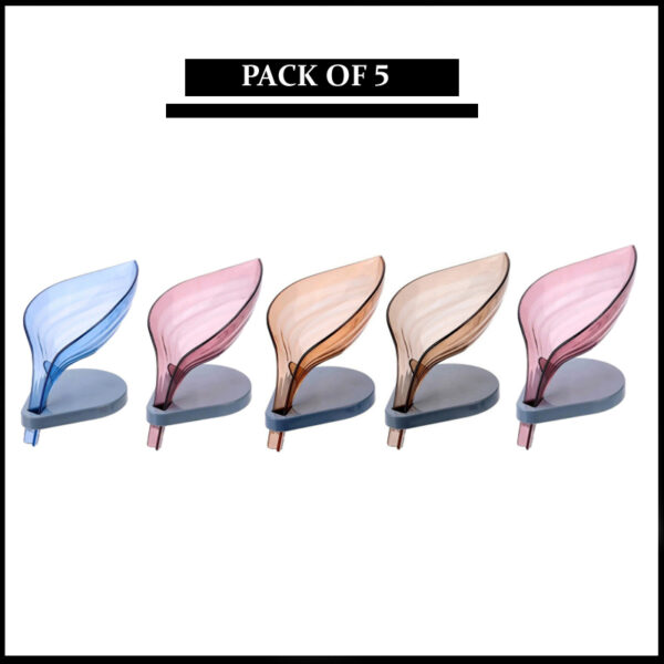 Leaf-Shaped Non-Slip Bathroom Soap Holders Pack of 5 - Image 2